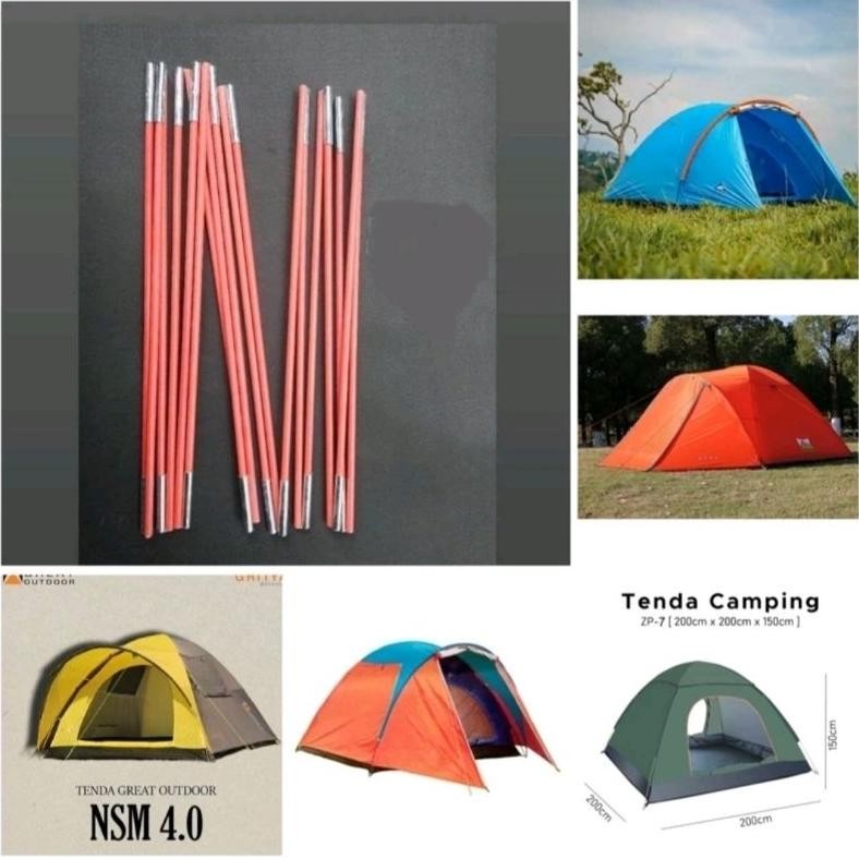 1 Set lonjor panjang frame rangka tenda kap 3 4 5 warna merah set bingkai tenda set rangka tenda