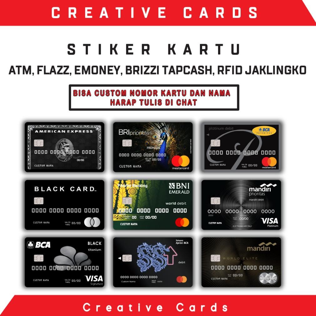 Ready Stiker Sticker Kartu Atm Skin Card - Fake Prioritas (American Express, Bca, Mandiri, Bri, Blac