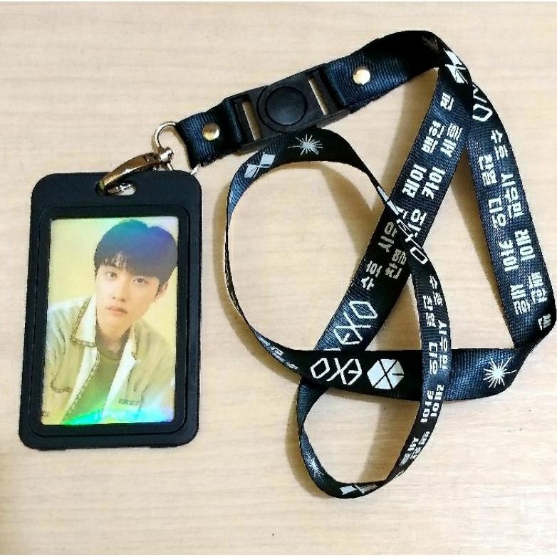 

Ready Set Id Card Tag / Lanyard 2 Sisi Pc Hologram Kpop - Exo Semua Member