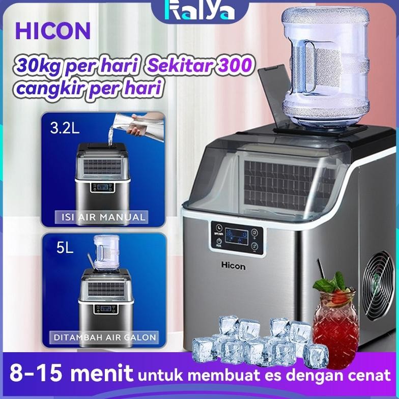 Terlaris Ready&Garansi 3 TahunHicon Ice Maker Mesin es batu kristal pembuat es 30KG/Day terbaik untu
