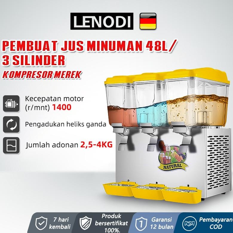 Terlaris Mesin minuman jus minuman beku rumah tangga komersial 1-3 silinder 48L kapasitas besar mesi