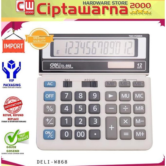 

*#*#*#] KALKULATOR Deli W868 alat hitung WOOK