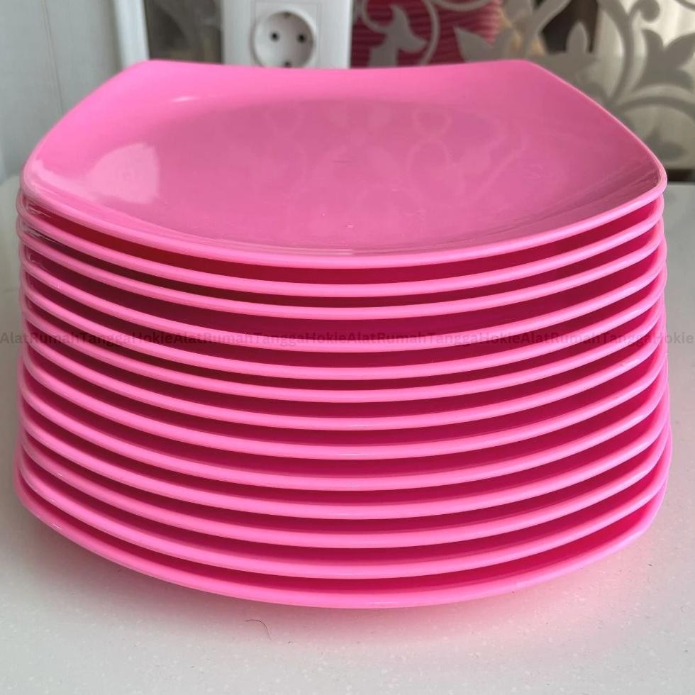 Bisa Cod Piring Melamin Jumbo 10 Inch Segi Ceper  Semi Melamin Nasi Prasmanan Hotel Semi Melamine Pr