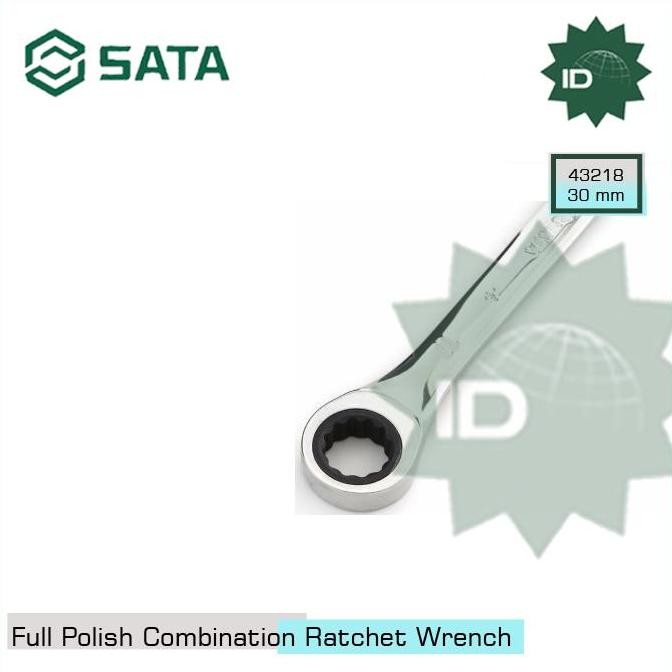 Terjangkau Kunci Ring Pas 30Mm 43218 Full Polish Combination Ratchet Wrench Sata