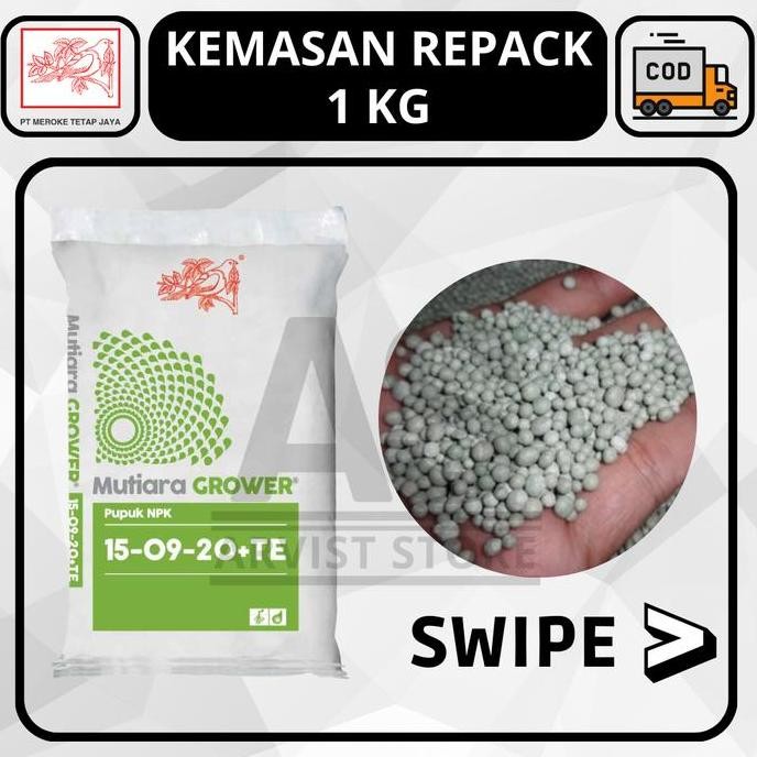 

Terlaris Pupuk Meroke Npk Mutiara Grower 15 09 20 Kemasan Repack 15-09-20+Te 1 Kg 1000 Gram