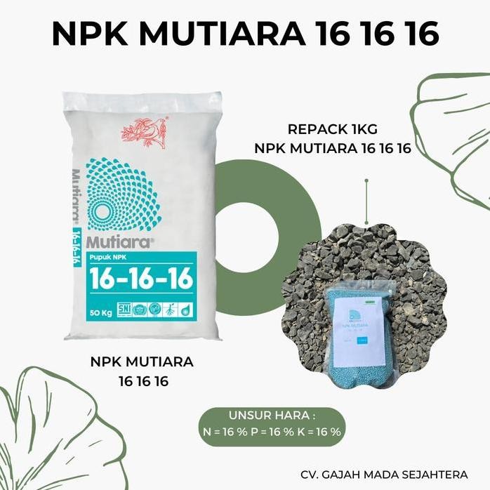 

Terlaris Pupuk Npk Mutiara 16-16-16 Repack 1Kg