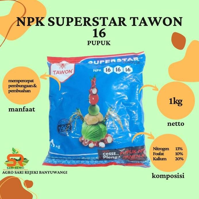 

Terlaris Pupuk Npk Tawon Superstar 16-16-16 1Kg