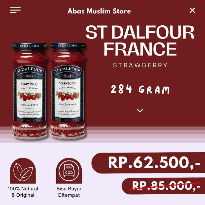 

Produk Baru!! Selai St Dalfour Strawberry 284 Gr Fruit Spread St. Dalfour Selai Buah Rasa Stroberi Asli Original