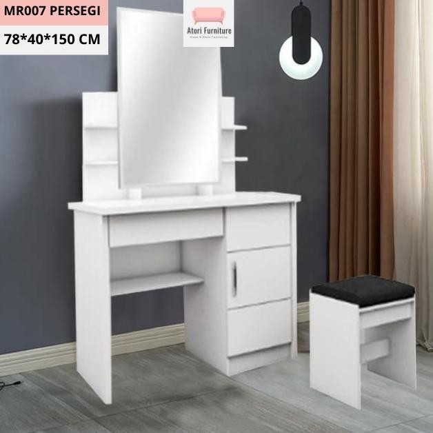 Meja Rias Kaca Bulat Meja rias Putih Minimalis