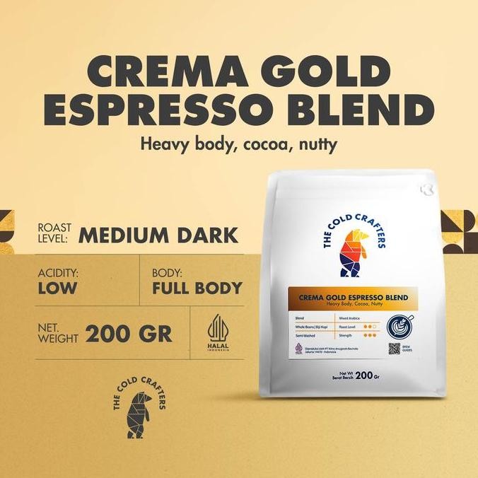 

CREMA GOLD ESPRESSO BLEND ARABICA MIX COFFEE ARABIKA BIJI KOPI BUBUK TERMURAH
