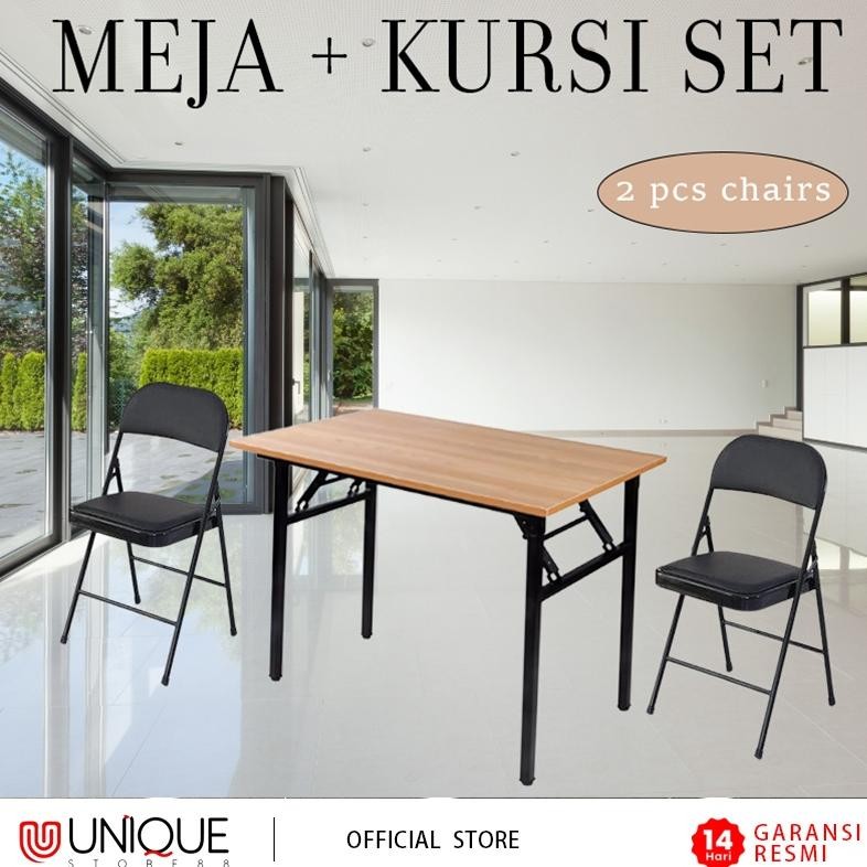 Set Meja Kursi Lipat 1 Meja 2 Kursi Meja Belajar Set Kursi Minimalis Meja dan Kursi Kantor Meja Lipa