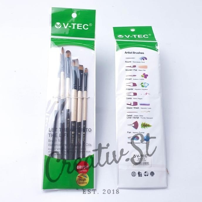 

V-Tec Kuas Lukis A520 Set 6 Brush Art Brush Set Original