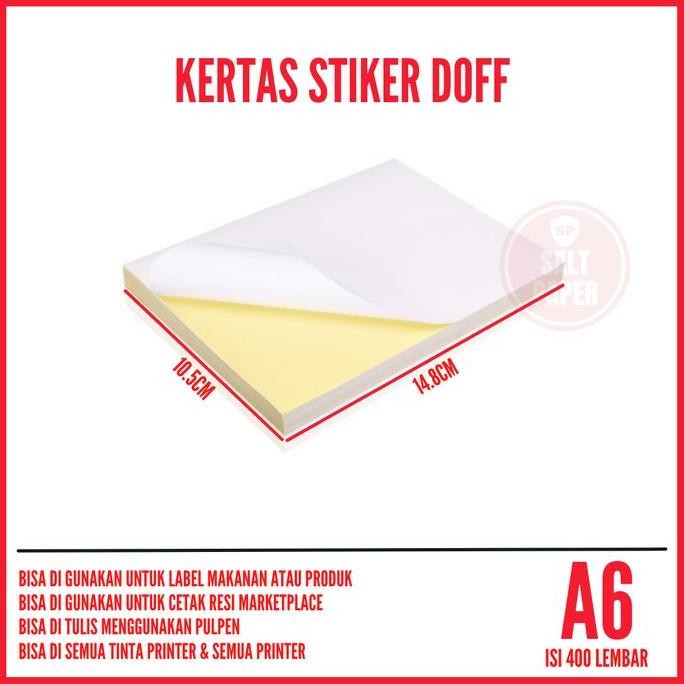 

new kertas stiker hvs a6 - 1 pack isi 400 lbr / kertas stiker label