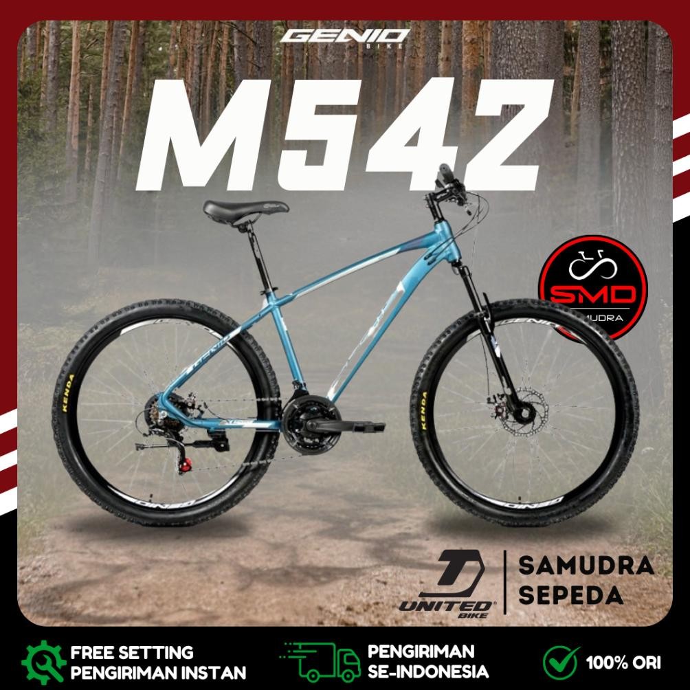 Sepeda Gunung MTB 27.5 United Genio 542 M542 Frame Alloy 8sp Murah BDG AST