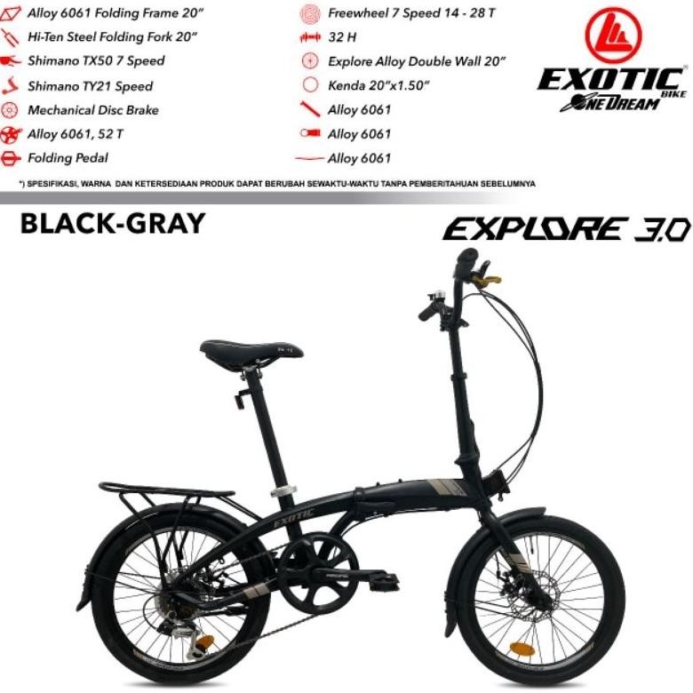 Sepeda Lipat 20 Exotic Explore 3.0 AST