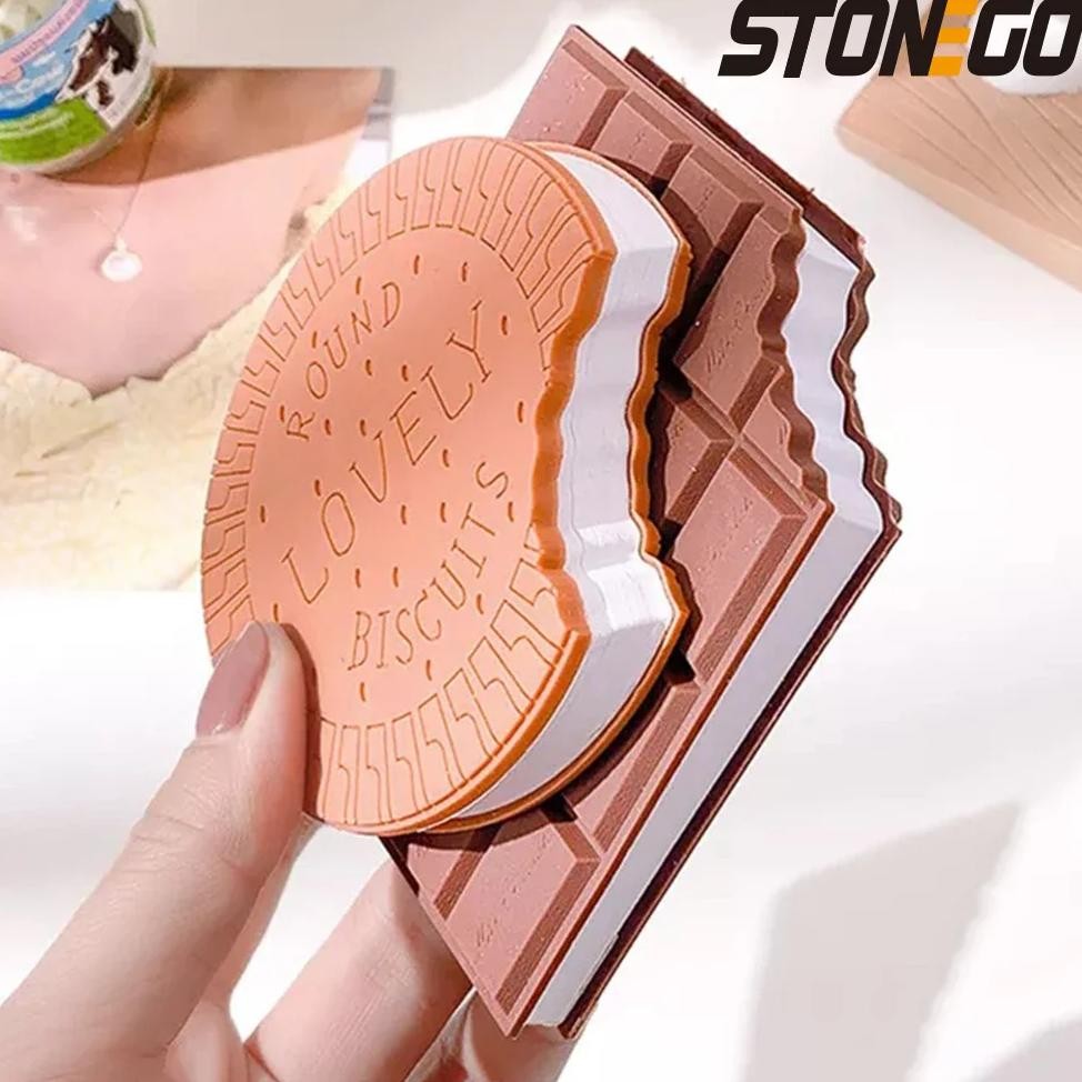 

Stonego Creative Chocolate Cookies Shape Note Book Students Cartoon Cute Tearable Handwritten Memo Pads Cover Notepad
