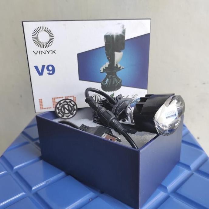 HEADLAMP H4 LAMPU LED VINYX V9 PROJIE MINI PROJECTOR LENS MOTOR MOBIL