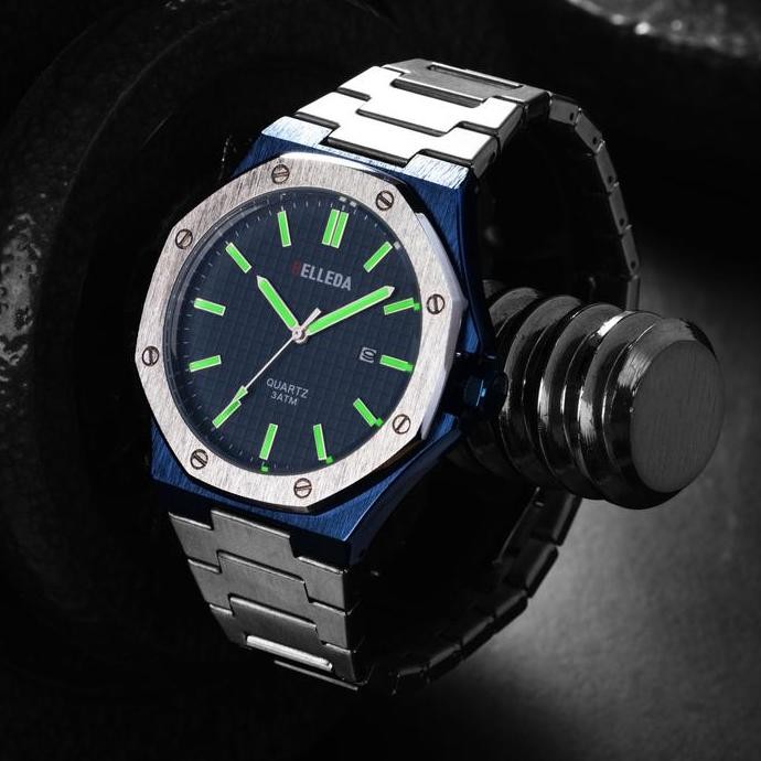 Grosir Esklusif Live (Buy 1 Get 1) Jam Tangan Belleda 9588 Rantai  Jam Tangan Pria Stainlees Steel W