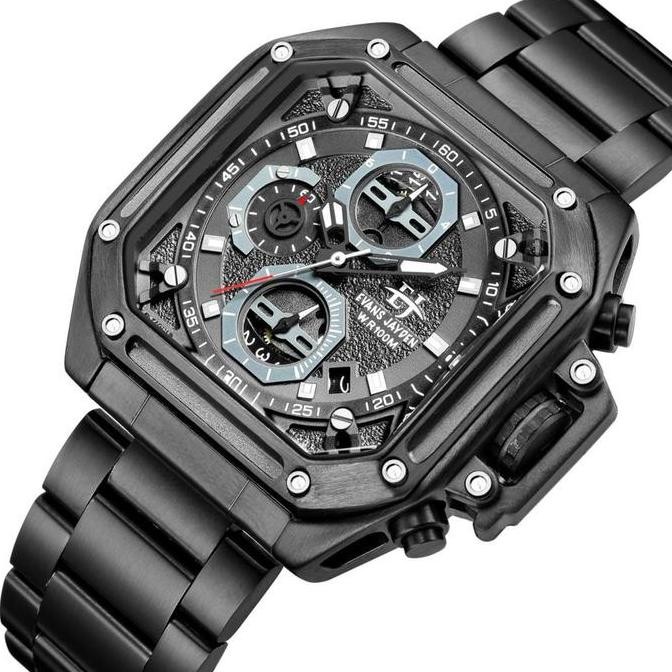 Promo Diskon Evans Jayden Jam Tangan Pria Ej 9558 Rantai Stainless Steel Chronograph Kaca Sapphire W