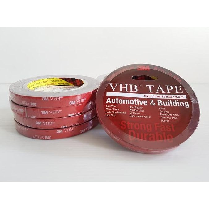 

Promo Double Tape/Perekat 3M VHB 12mm x 4.5m Merah Original COD