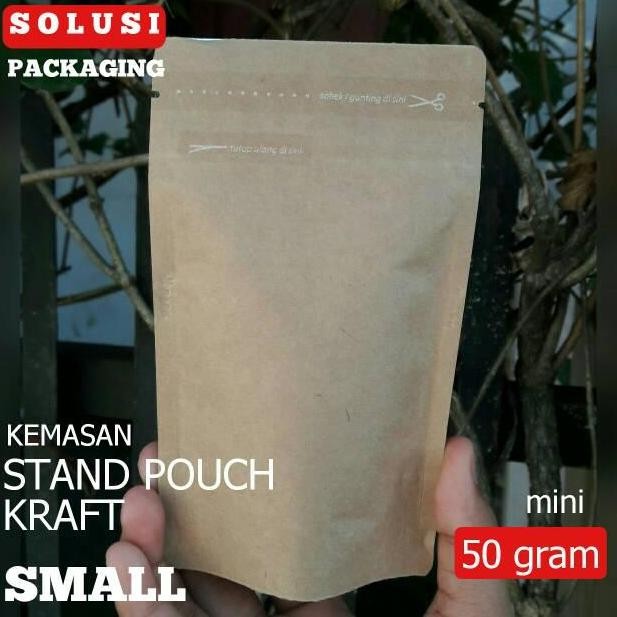 

Produk Baru!! STAND UP POUCH PAPERKRAFT MINI 50 GR/KEMASAN KOPI SNACK/PLASTIK KLIP