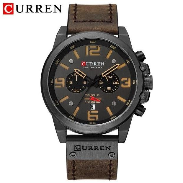 Promo Jam Tangan Pria Analog Tali Kulit Chronograph Curren 8314