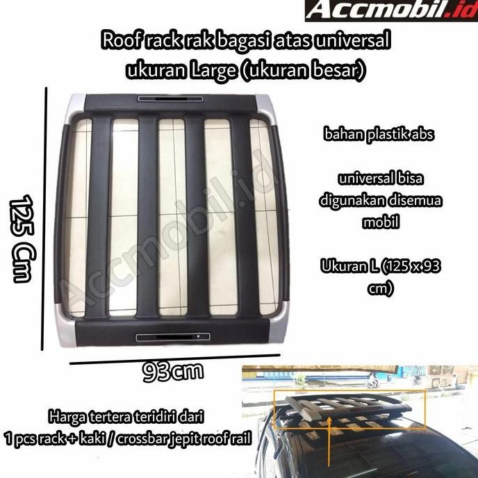 paket Roof rack besar rak atas mobil universal + kaki jepit roofrail