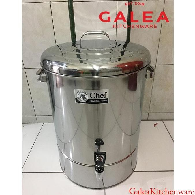 HARGA DISC - Dispenser Dispancer Air Minum Stainless Cooler Chef Zebra 214040 Bagus