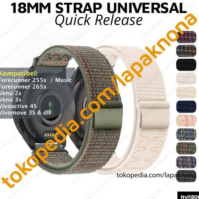 Produk Baru 18mm SPORT LOOP Strap Garmin Venu 3s 2s / Forerunner 265s 255s Music / Vivoactive 4s / V