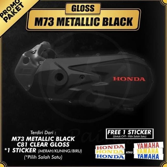 BERKUALITAS CAT AEROSOL SAPPORO ULTIMATE PAKET CVT M73 METALLIC BLACK GLOSSY HONDA
