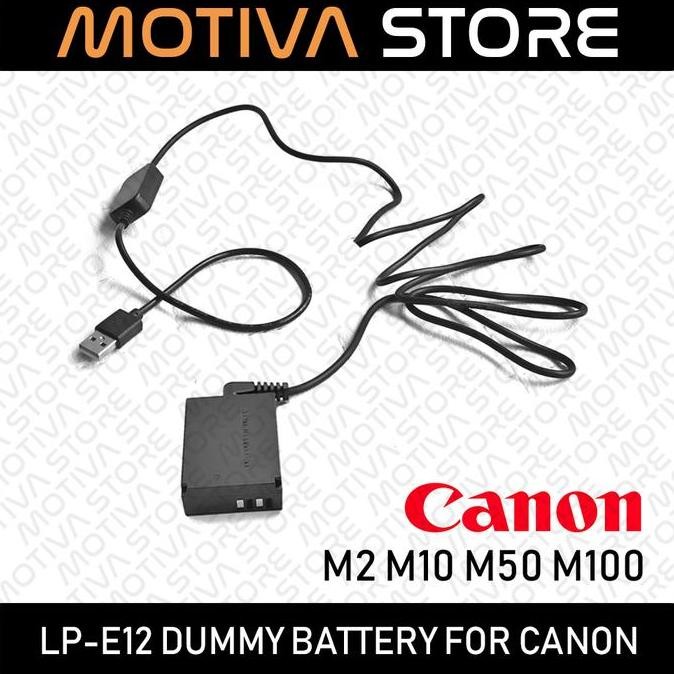 lpe-12 dummy battery dc coupler for canon eos m m2 m10 m50 m100 lpe12 ori -