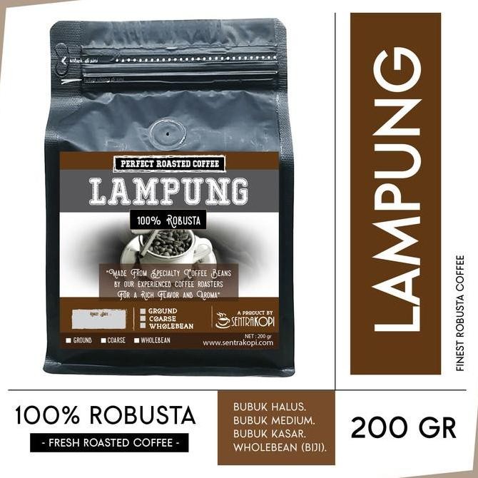 

KOPI LAMPUNG 200 GRAM - BUBUK / BIJI - ROBUSTA COFFEE TERMURAH