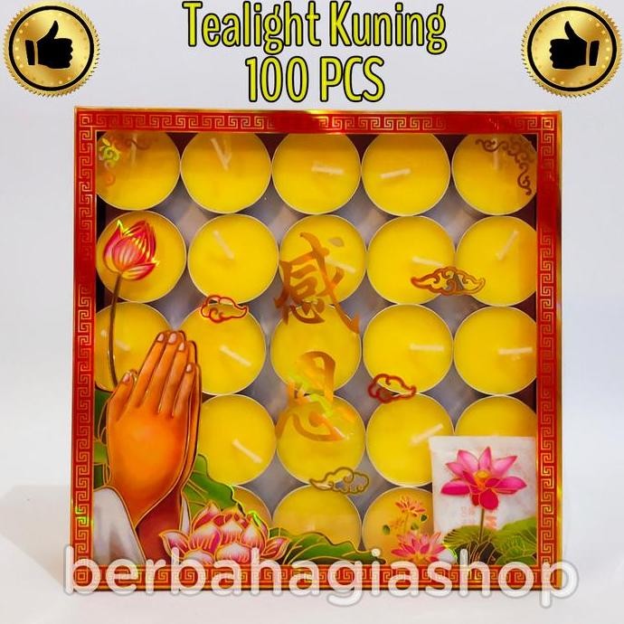 

LILIN TEA LIGHT 100 BIJI TEALIGHT CANDLE CUP ALUMINIUM WARNA KUNING TERMURAH