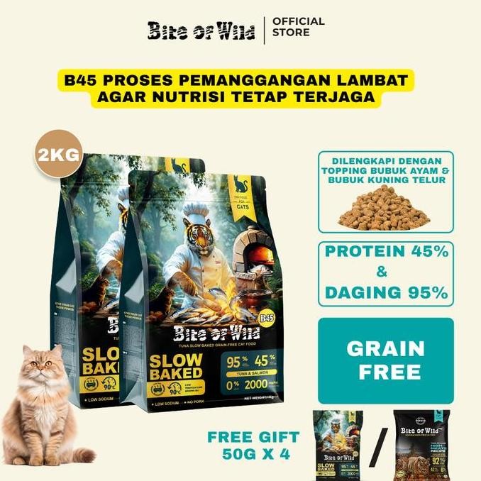

BITE OF WILD - MAKANAN KUCING KERING TUNA SLOW BAKED BEBAS BIJI-BIJIAN 1KG2+50G4 B45 TERMURAH
