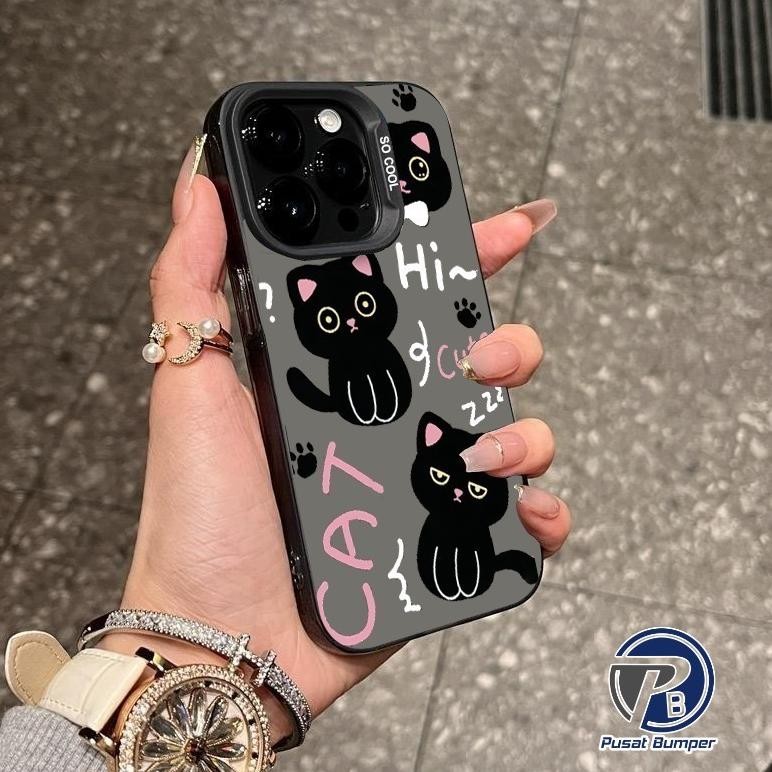 Sale Cuci Gudang Ss899 Premium Matte Hard Casing Hp Black Cat Compatible For Oppo A5 Pro A3X A40 A71