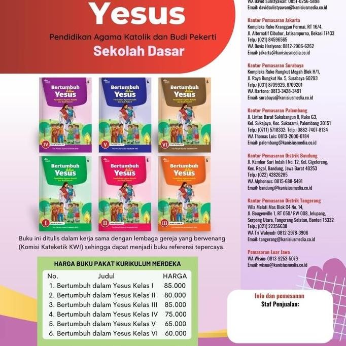 ready stock BERTUMBUH DALAM YESUS UNTUK KELAS 4 SD KURIKULUM MERDEKA