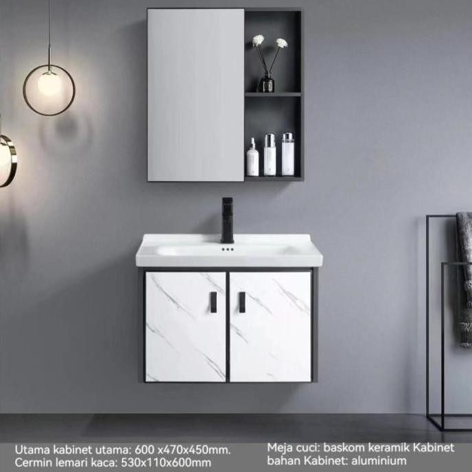 Kabinet Lemari Kamar Mandi Wastafel Set Lemari Cermin Kamar Mandi