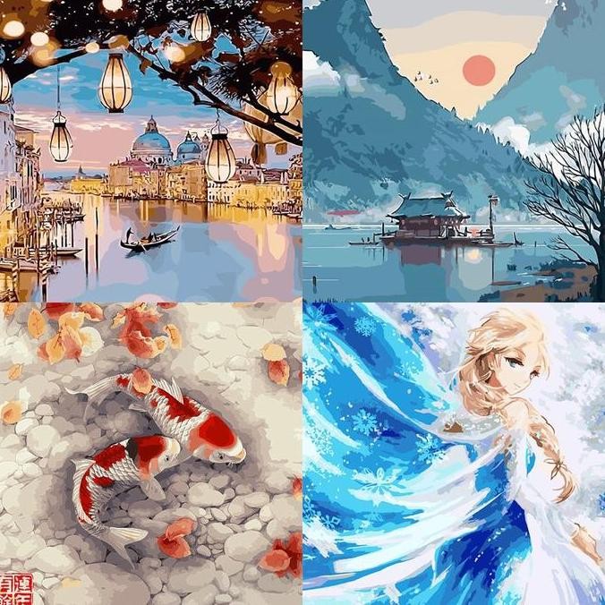 

Promo Paint By Number Kit Digital Oil Painting DIY Lukisan 40 x 50 Seri D COD