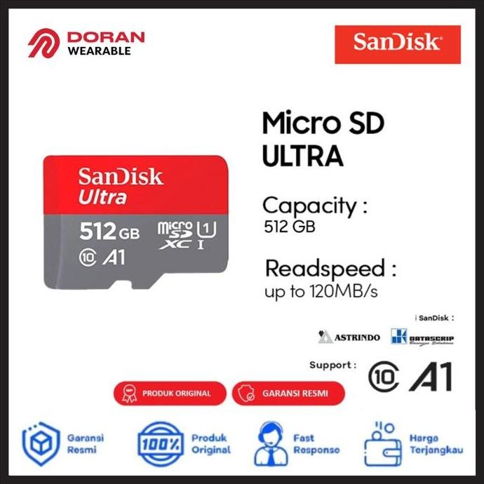 NEW Micro SD 512GB SanDisk Ultra A1 120Mbps MicroSD MMC 512 GB Memory Card