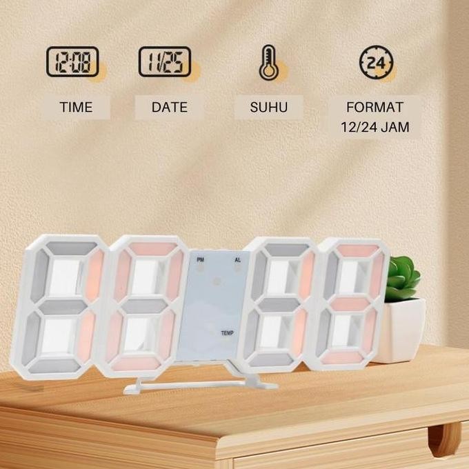 Promo Jam Dinding Digital Led 3D Modern/ Jam Dinding Digital / Jam Dinding Led / Jam Dinding Estetik