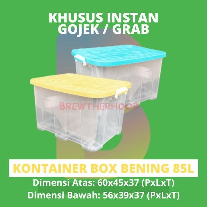 KONTAINER BOX BENING 85L / BOX CONTAINER BENING / BOX PLASTIK / STORAGE BOX GOJEK ONLY