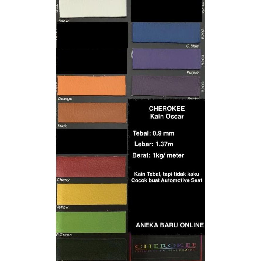 Promo Kain Mebel Oscar CHEROKEE Kulit Sintetis Imitasi sofa jok mobil 1/2m 2 COD