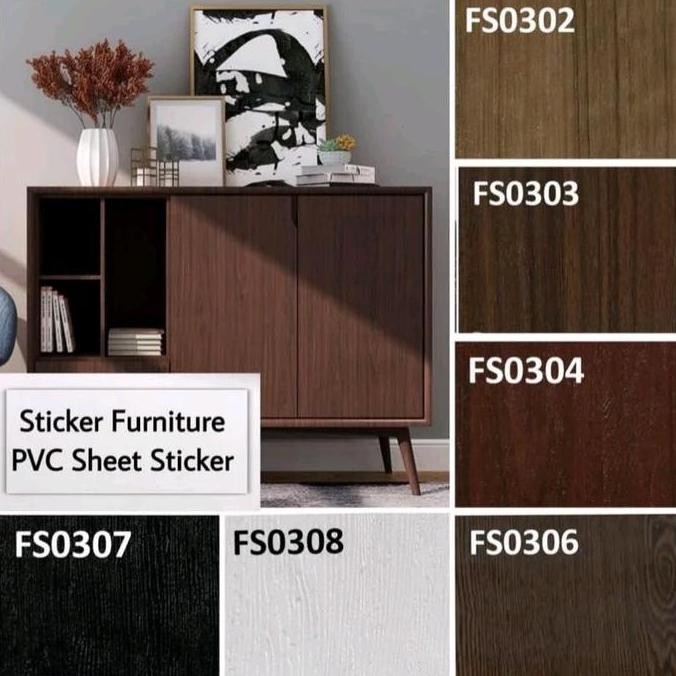 Promo Sticker meja pintu dinding PREMIUM PVC Furniture Sheet kayu Lebar 122cm Kertasive COD