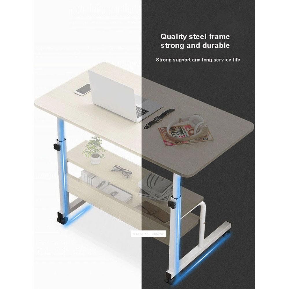 Meja Laptop Roda Dengan Rak / Meja Laptop Lipat Portable Standing Desk Adjustable / Meja Laptop Stan