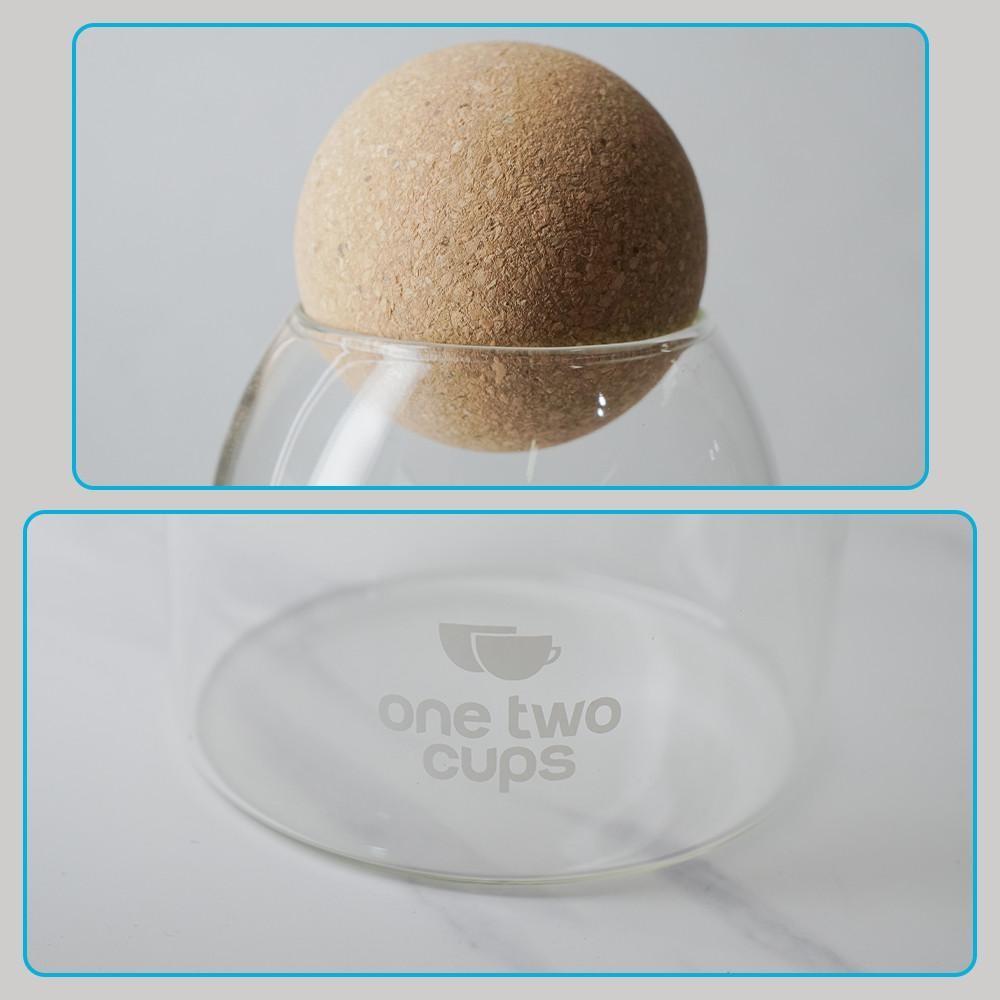 Toples Kaca Unik Tutup Kayu Wadah Susun / Tempat Penyimpanan Gula Teh Kopi Tepung Bumbu Dapur Dengan