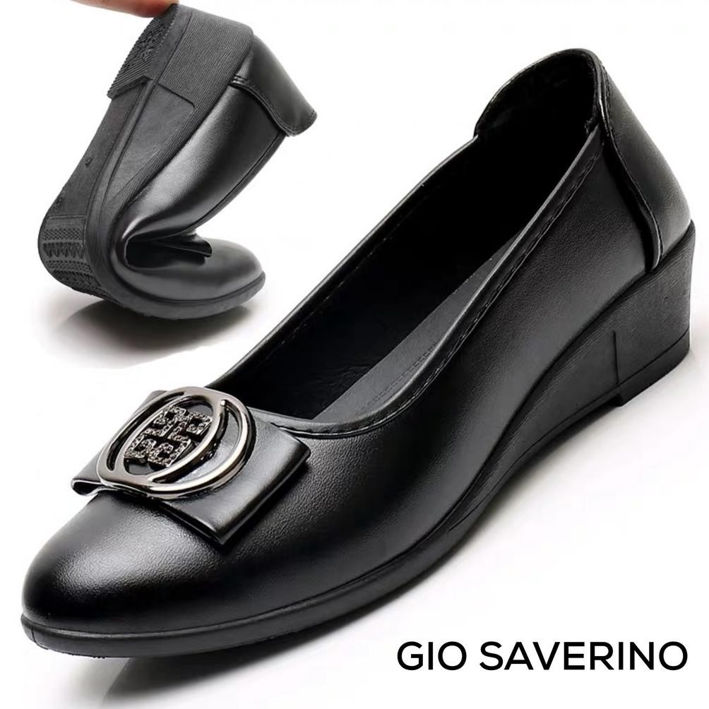 Gio Saverino Sepatu Wedges Kerja Wanita Hanna