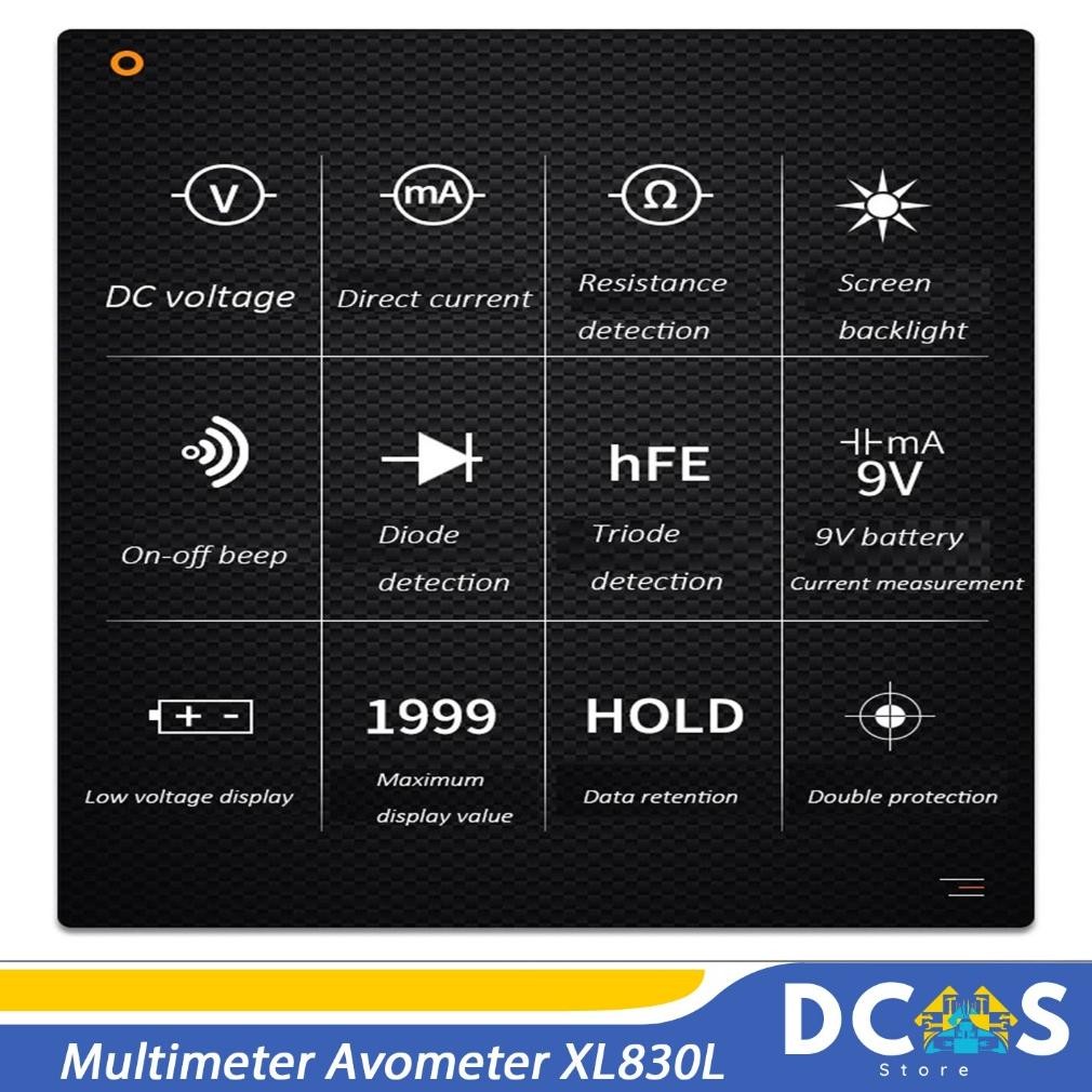 YZ Multimeter AvoMeter XL830L Multitester Avo Meter Digital + Buzzer