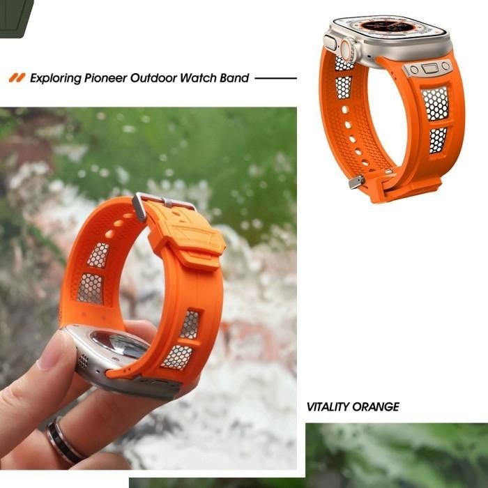 Honeycomb Mesh Strap Silicone Apple Watch Ultra 1 2 45Mm 49Mm 44Mm 42Mm Sport Tali Jam Iwatch Series