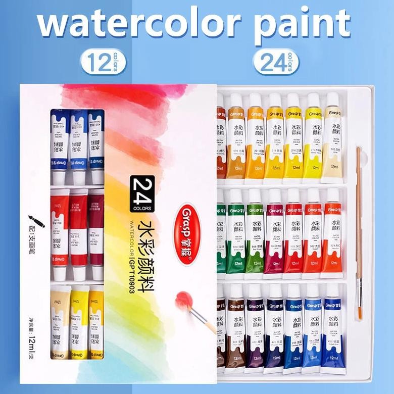 

Watercolor Paint Set Art Painting Tools For Students Painting Beginners 12 Colors Washable 24 Colors