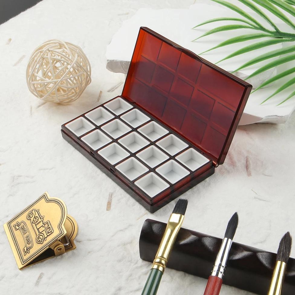 

Seamiart 15 Grids Sealed Moist Portable Plastic Painting Box For Watercolor Oil Acrylic Gouache Paint Subpackage